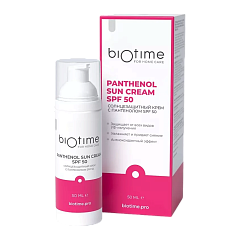 Крем солнцезащитный с пантенолом SPF 50, для лица, 50 мл, BioTime for home care