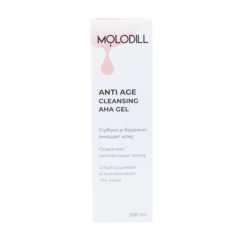Гель MOLODILL "Anti Age" с комплексом АНА-кислот для умывания, для лица, 200 мл, БиоСНК