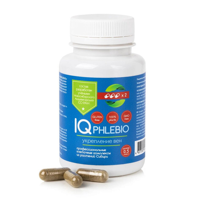 Клеточный комплекс IQ phlebio, 84 капсулы, Сиб-КруК