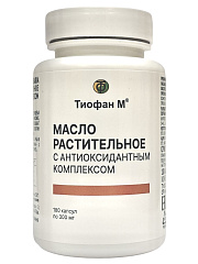 Масло растительное "Тиофан М" New с антиоксидантным комплексом, 180 капсул (по 300 мг), НИА